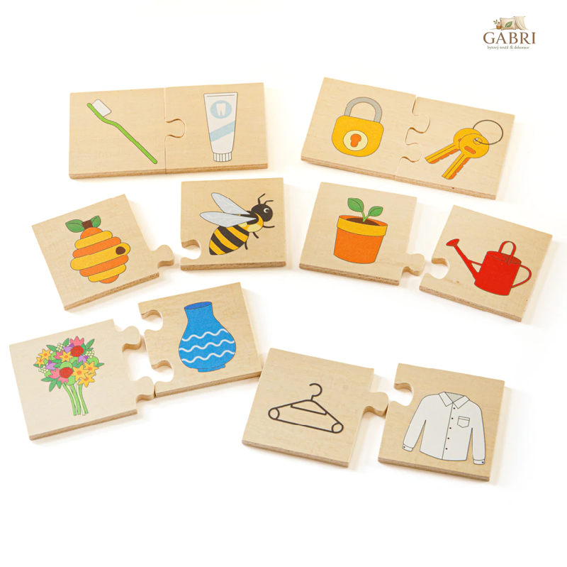 Bigjigs Toys Didaktické puzzle Co k sobě patří