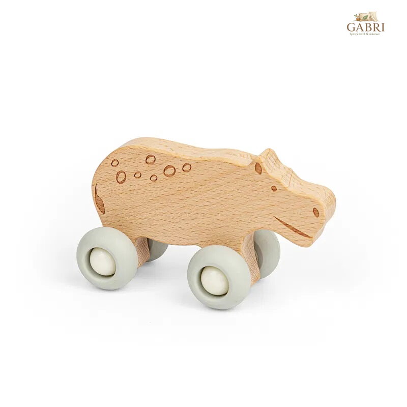 Bigjigs Toys Zvířátko na kolečkách Safari Hroch