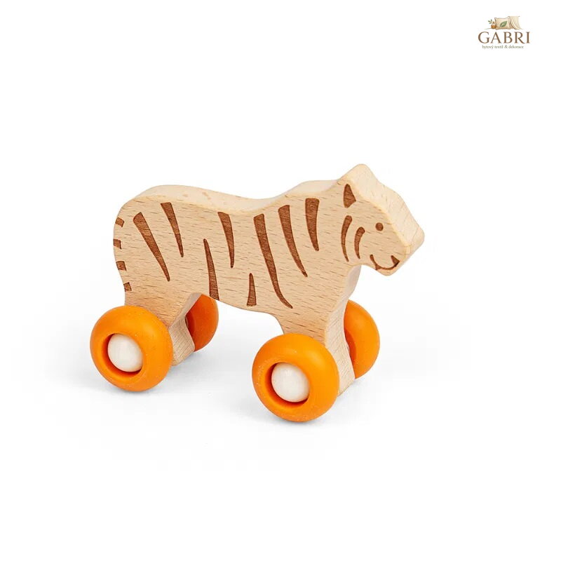 Bigjigs Toys Zvířátko na kolečkách Safari Tygr