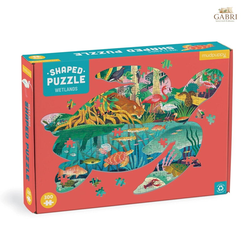 Mudpuppy Puzzle Mokřady ve tvaru želvy 300 dílků