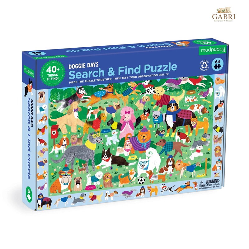 Mudpuppy Puzzle skládej a hledej "Psí den" 64 dílů