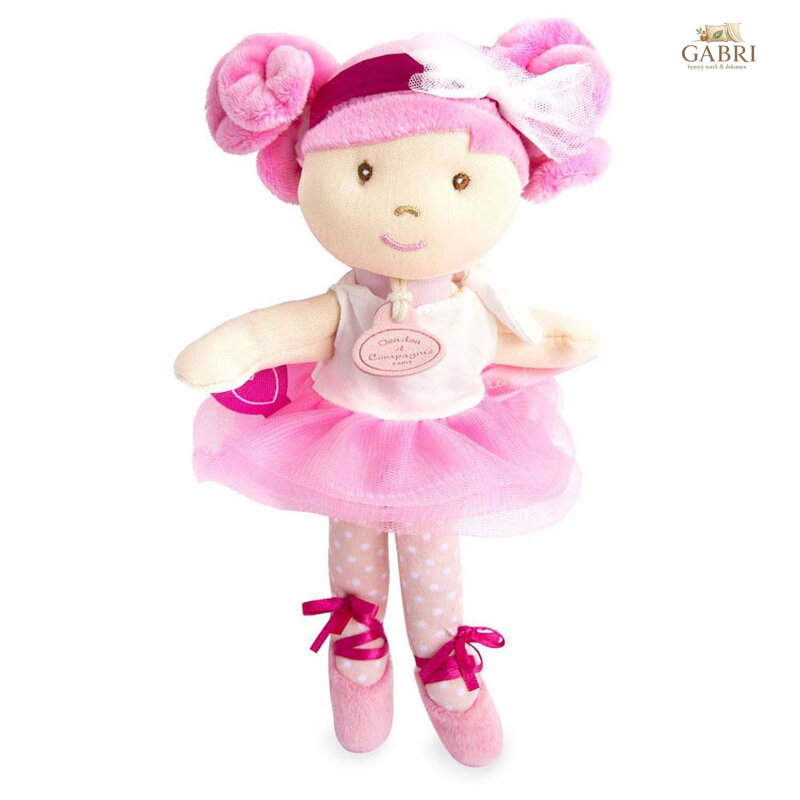 Doudou Jolijou Panenka mini baletka "Les Tutus" 23 cm bílo-růžové šaty