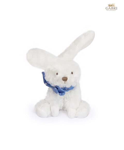 Doudou Plyšový králíček s šátkem 12 cm modrá s hvězdičkami