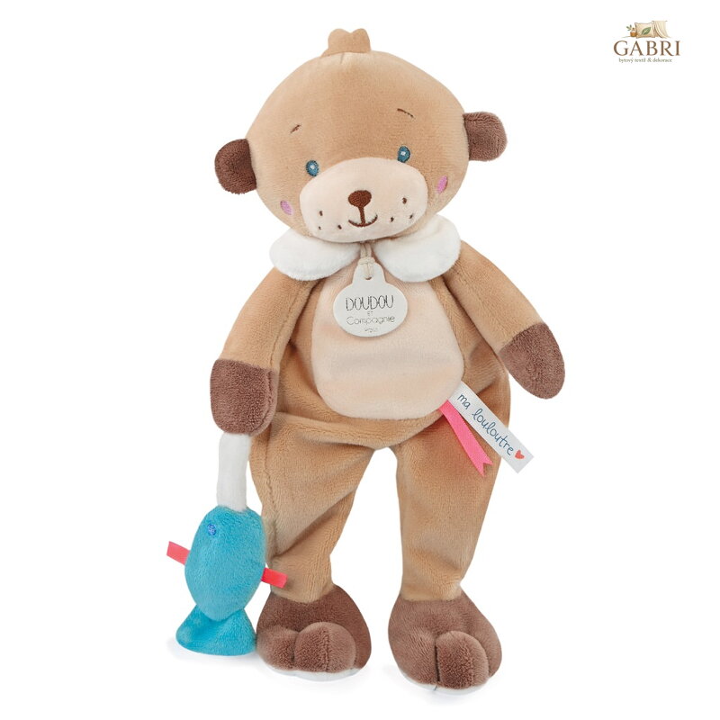 Doudou Dárková sada - plyšová hračka medvídek s rybičkou 27 cm