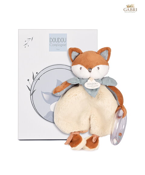 Doudou Dárková sada Plyšová liška Timo s chrastítkem 18 cm