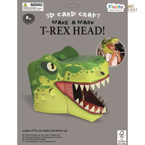 Fiesta Crafts Kreativní sada 3D maska T. rex