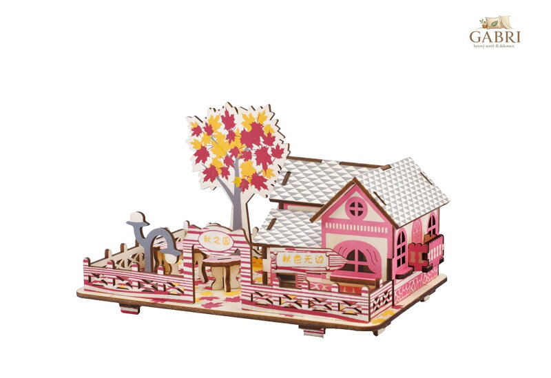 Woodcraft Dřevěné 3D puzzle Podzimní dům