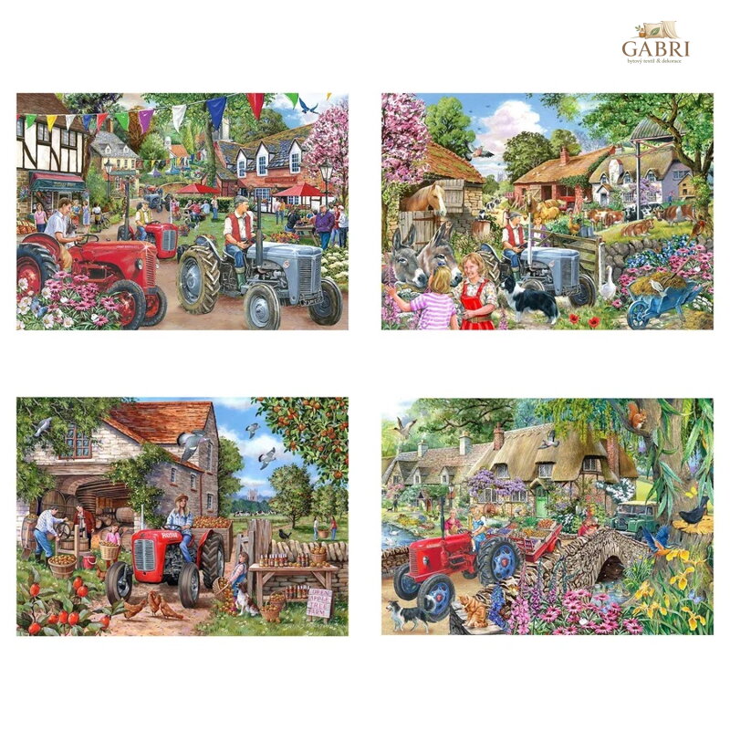 HOP Puzzle Den na farmě 4x250 velkých dílků