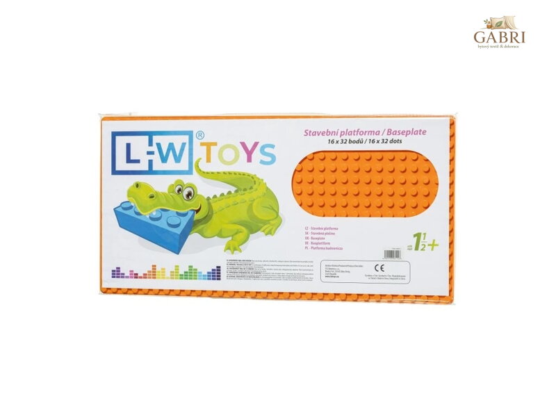 L-W Toys Podložka na stavění - JUNIOR 16x32 bodů oranžová