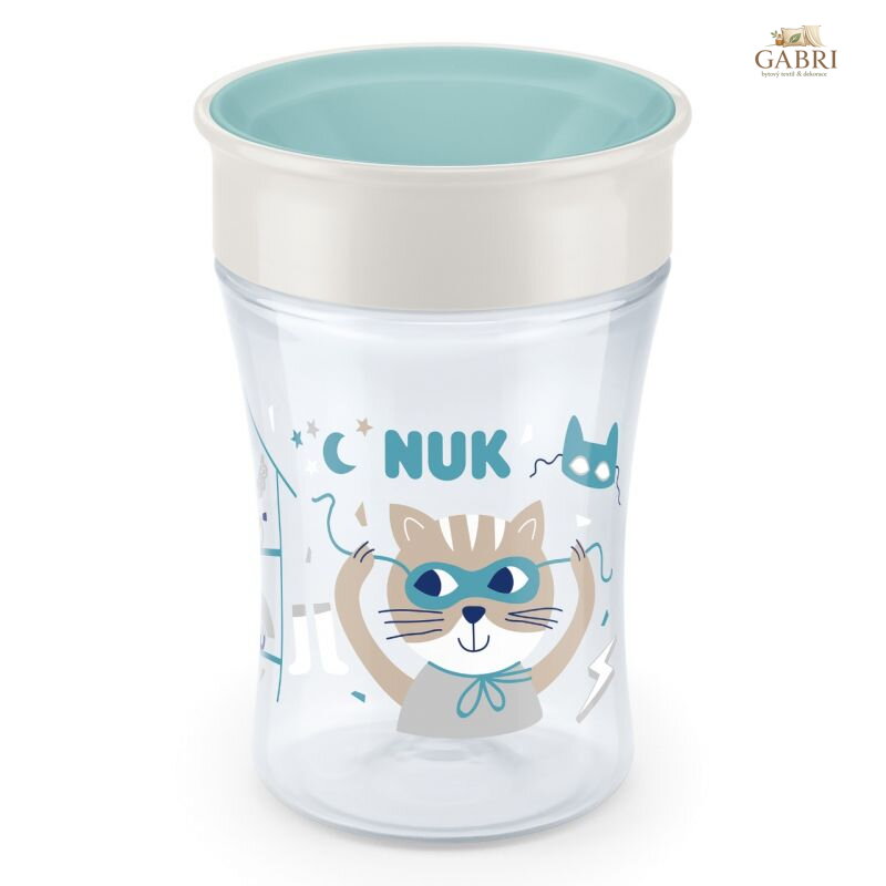 NUK hrnek Magic Cup s víčkem 230ml tyrkysová