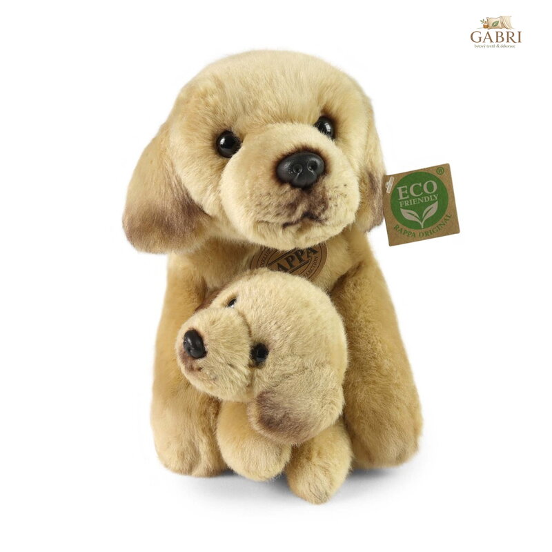 Rappa Plyšový labrador s miminkem ležící 25 cm ECO-FRIENDLY