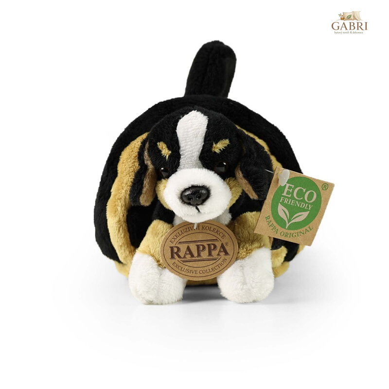 Rappa Plyšový pes Bernský salašnický v přepravce 15 cm ECO-FRIENDLY
