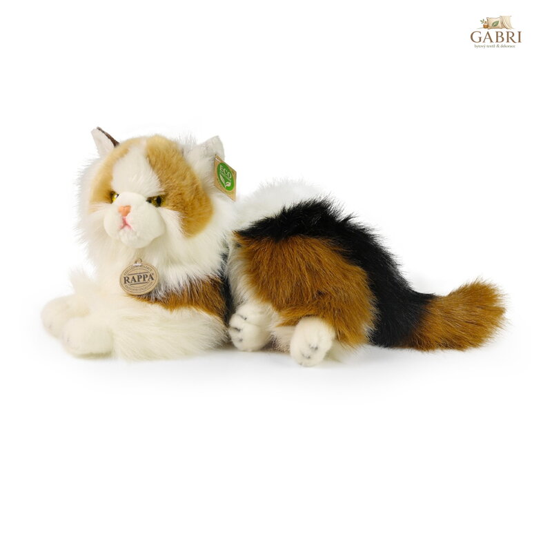 Rappa Plyšová kočka calico trojbarevná 30 cm ECO-FRIENDLY