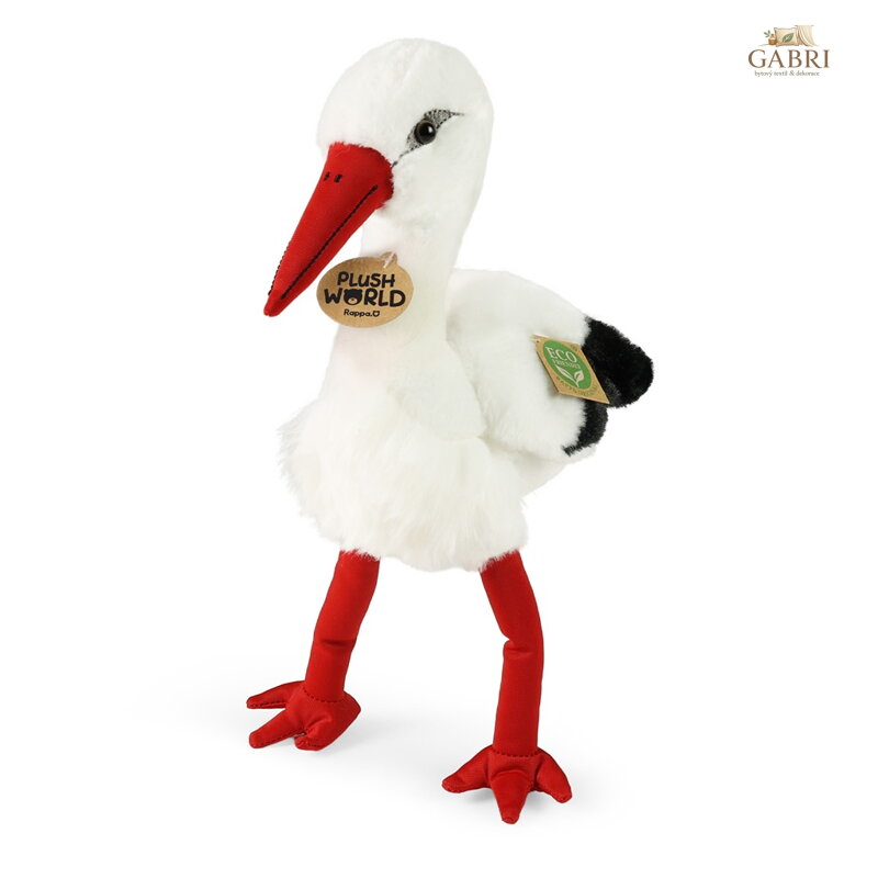 Rappa Plyšový čáp 32 cm ECO-FRIENDLY PLUSH WORLD