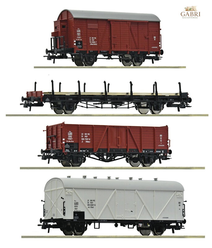 Roco Sada 4 ks nákladních vagónů PKP - 6600101