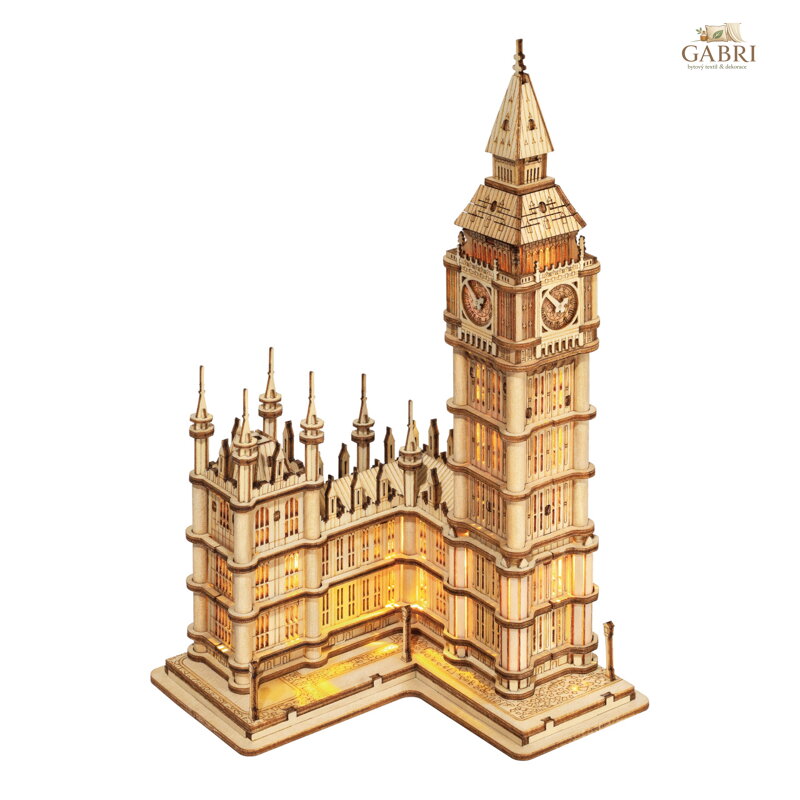 RoboTime 3D dřevěná skládačka Big Ben svítící