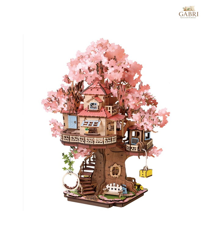 RoboTime 3D dřevěná skládačka Domeček na stromě Sakura
