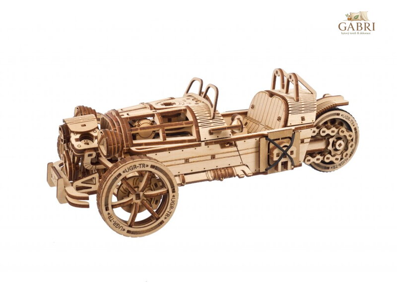 Ugears 3D dřevěné mechanické puzzle Tříkolka UGR-S