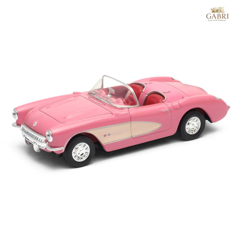 Welly Chevrolet Corvette (1957) 1:34 kabriolet růžový
