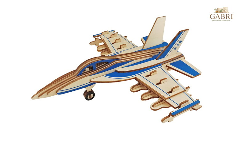 Woodcraft Dřevěné 3D puzzle Bojové letadlo F18