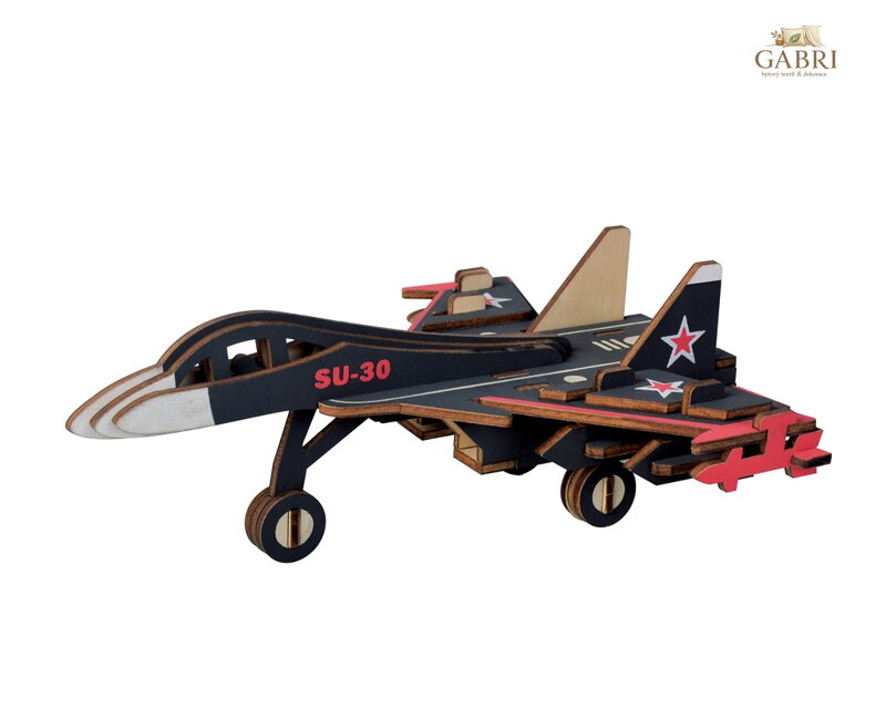 Woodcraft Dřevěné 3D puzzle Bojové letadlo SU30