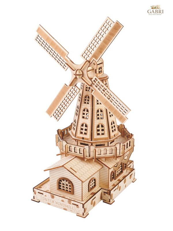 Woodcraft Dřevěné 3D puzzle Holandský větrný mlýn