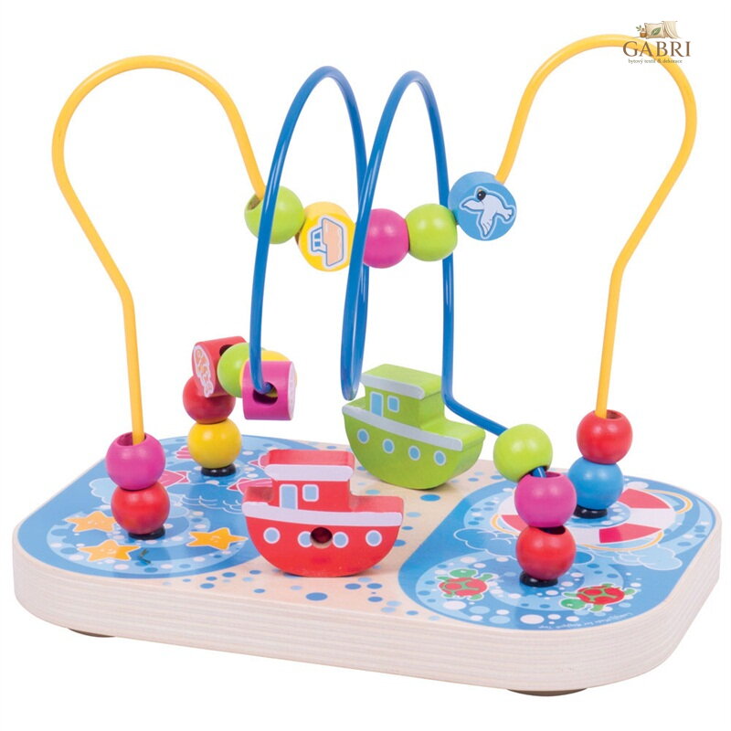 Bigjigs Baby Dřevěný motorický labyrint moře