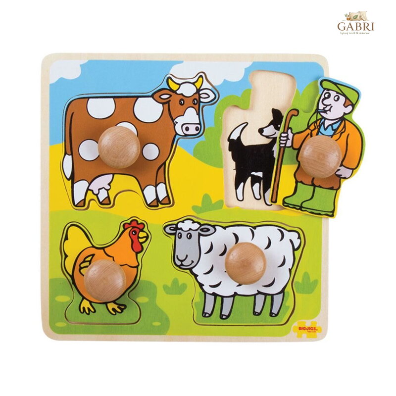 Bigjigs Toys Vkládací edukativní puzzle farma