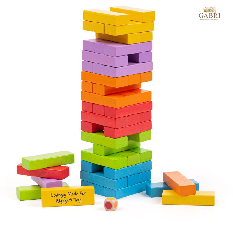 Bigjigs Toys Barevná Vratká věž