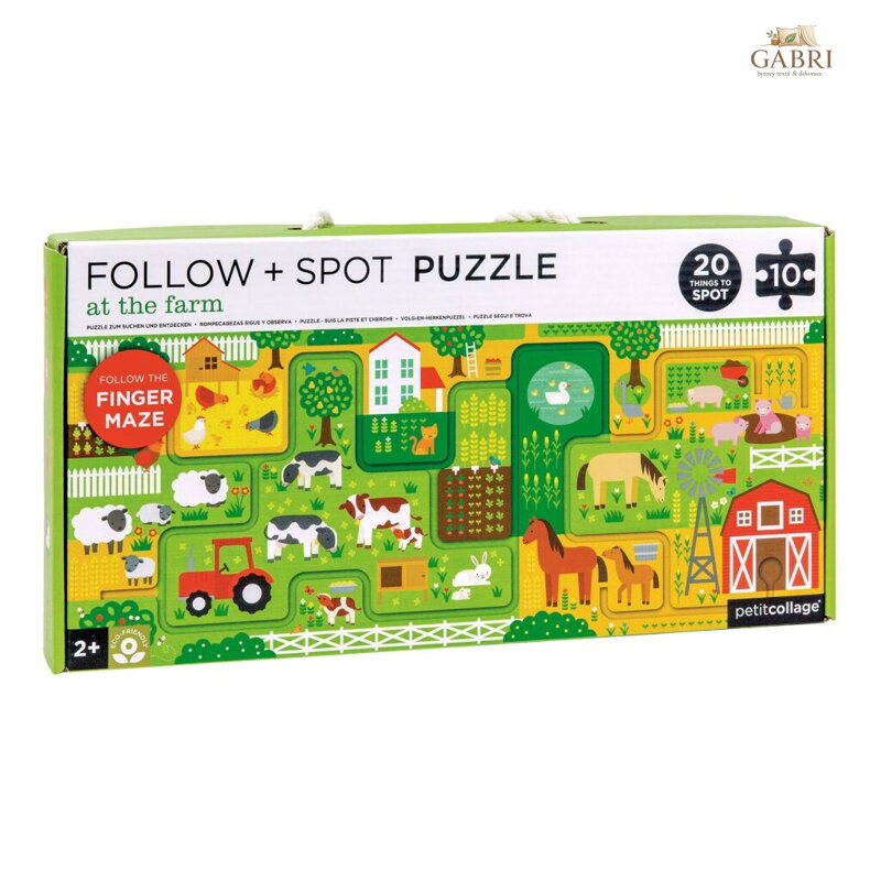 Petit Collage Bludiště a puzzle Farma poškozený obal