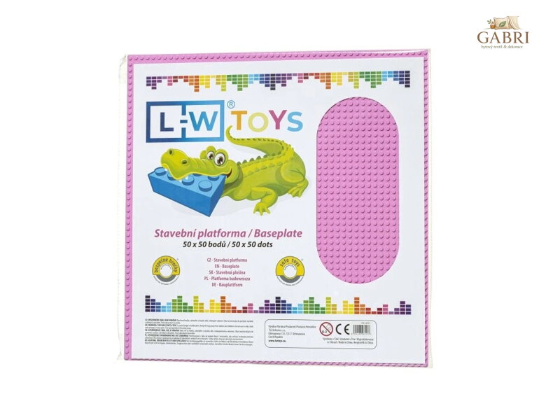 L-W Toys Velká podložka na stavění 50x50 bodů růžová