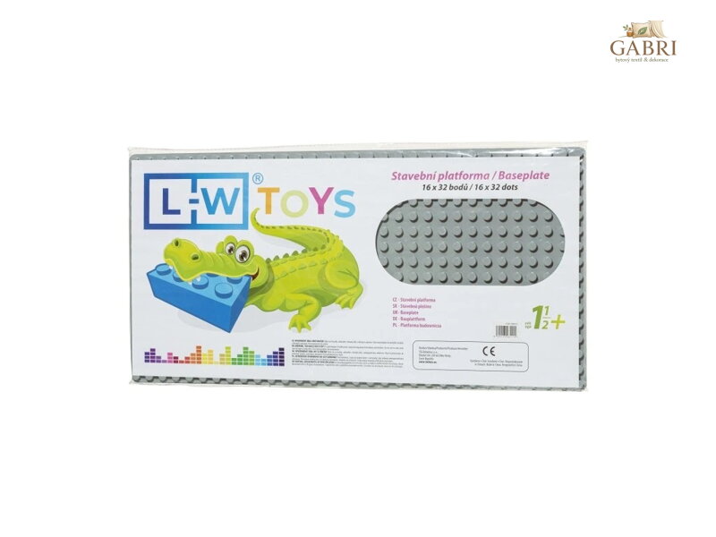 L-W Toys Podložka na stavění - JUNIOR 16x32 bodů šedá