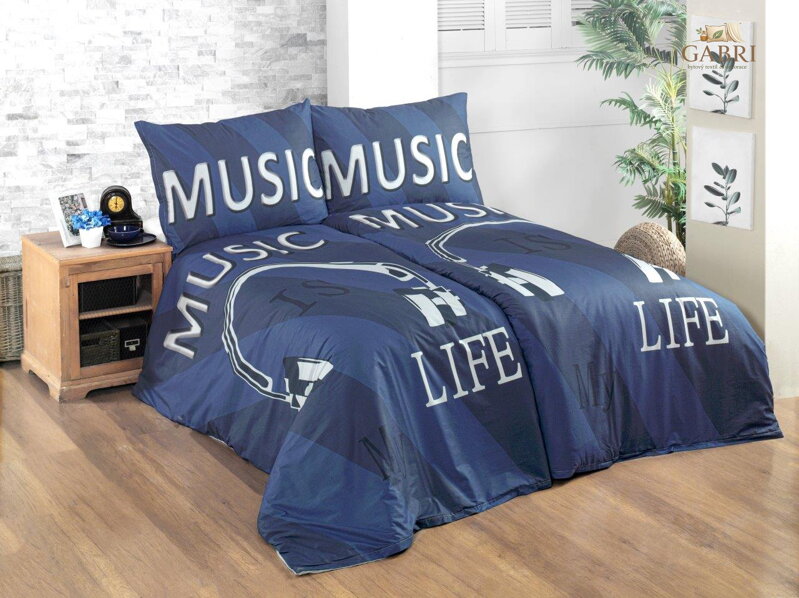 Moderní 3D povlečení 140x200, 70x90 Music life