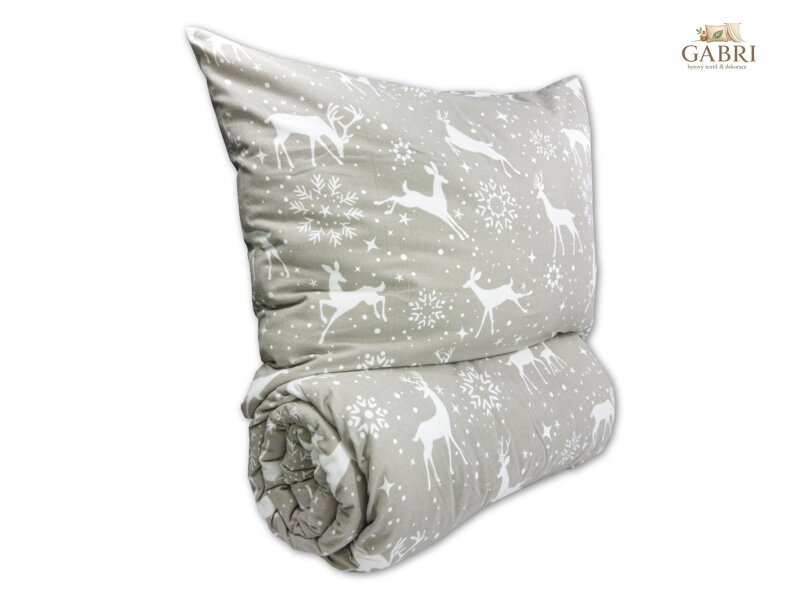 Flanelové francouzské povlečení 200x200, 70x90 Escama grey