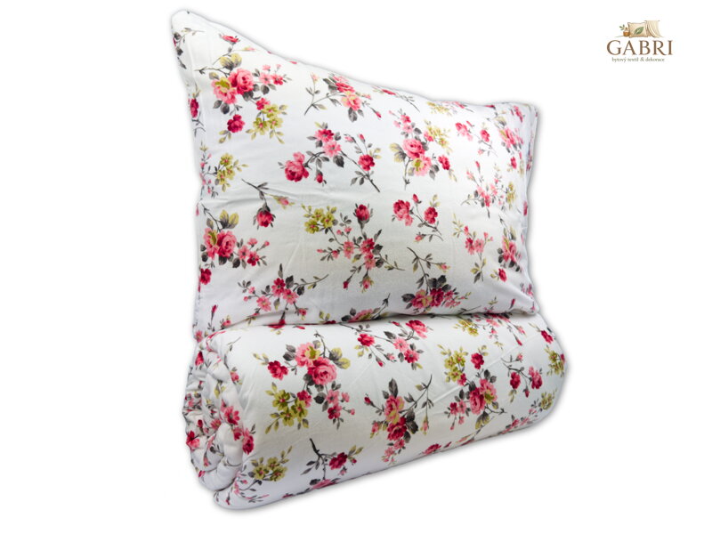Prodloužené flanelové povlečení 140x220, 70x90 Rosario red