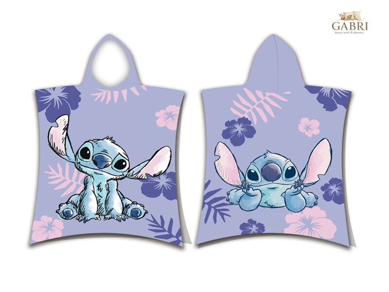 Jerry Fabrics Plážová osuška pončo Lilo a Stitch 50x115 cm
