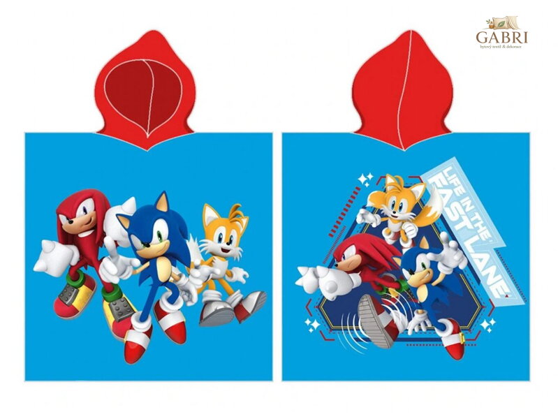 Pončo Ježek Sonic a přátelé 55x110 cm