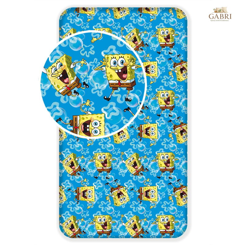 Prostěradlo Sponge Bob Blue 90x200x25 cm