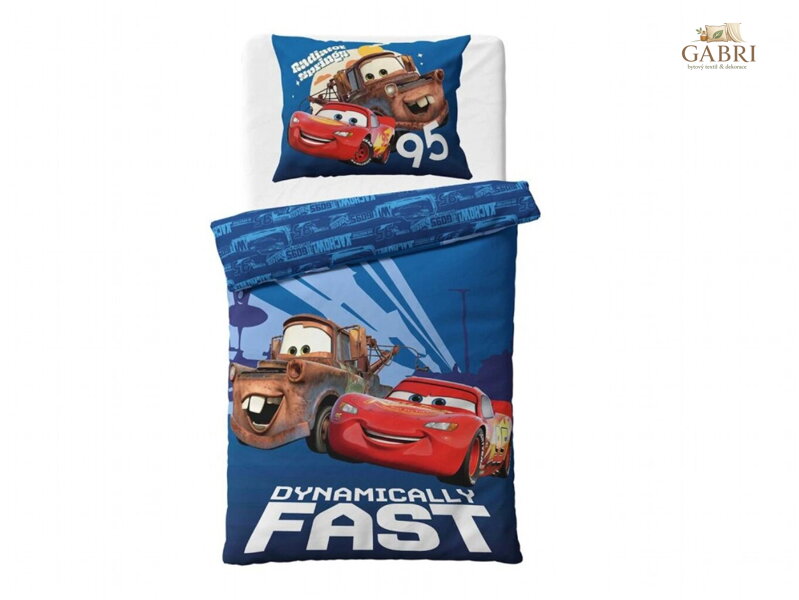 Povlečení Cars 3 Blesk McQueen a Burák 140x200, 70x90 cm