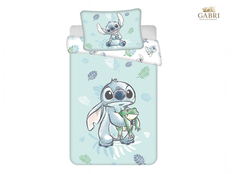 Povlečení do postýlky Lilo and Stitch Frog baby 100x135, 40x60 cm