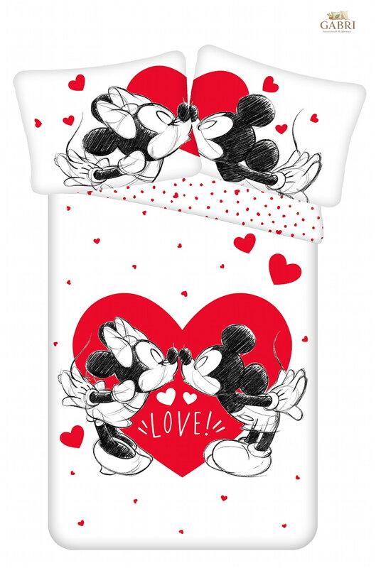 Jerry Fabrics Povlečení Mickey and Minnie Love 05 140x200, 70x90 cm