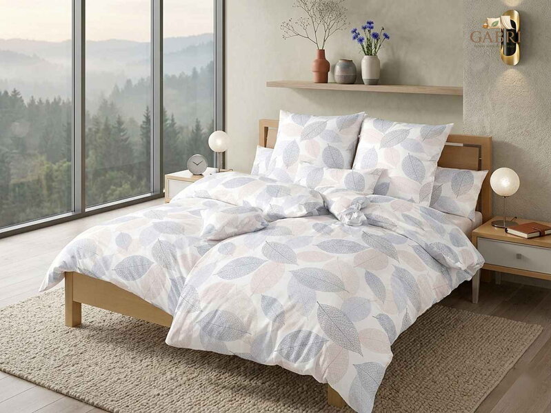 Povlečení flanel Podzim modrý 140x200, 70x90