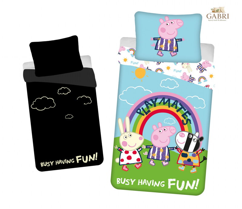 Jerry Fabrics Povlečení Peppa Pig PEP125 svítící efekt 140x200, 70x90 cm
