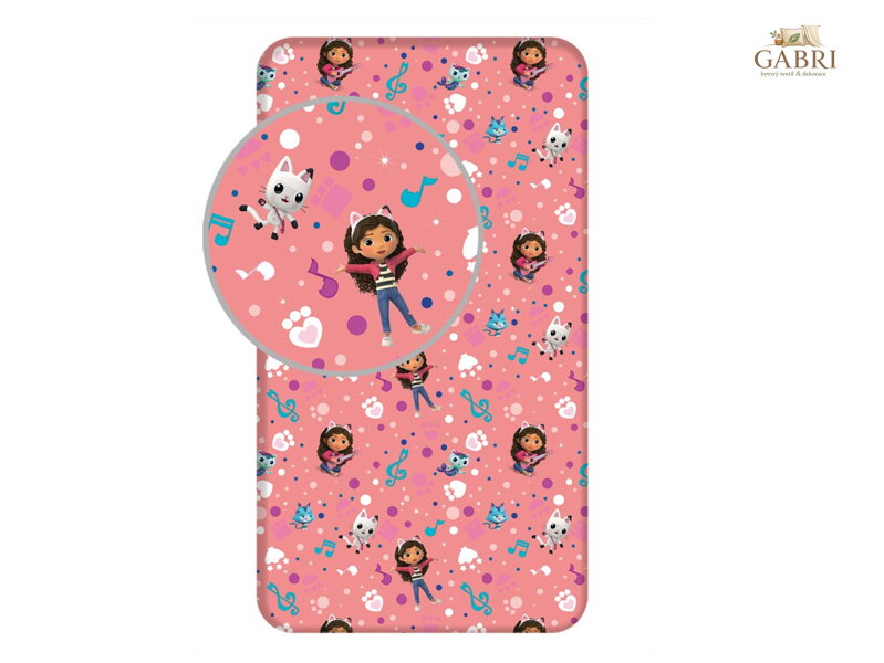 Jerry Fabrics Prostěradlo Gabbys Dollhouse 90x200x25 cm