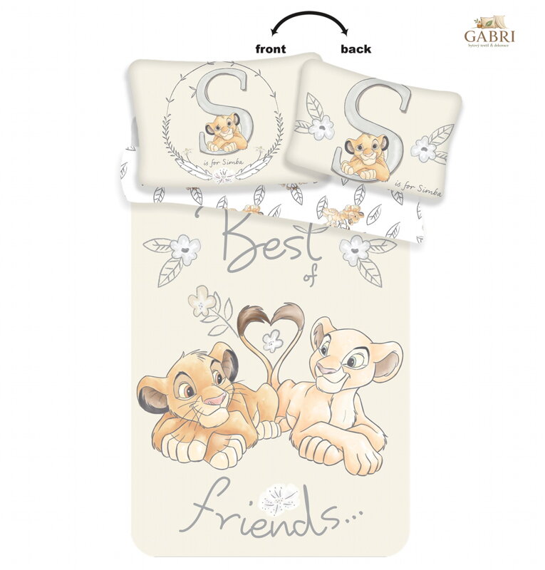 Jerry Fabrics Disney povlečení do postýlky Lví Král Best Friends baby 100x135, 40x60 cm