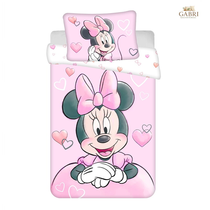 Jerry Fabrics Disney povlečení do postýlky Minnie Powder pink baby 100x135, 40x60 cm