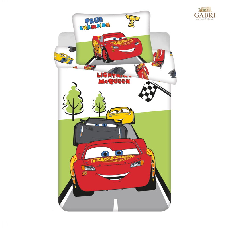 Jerry Fabrics Povlečení do postýlky Cars Champion baby 100x135, 40x60 cm