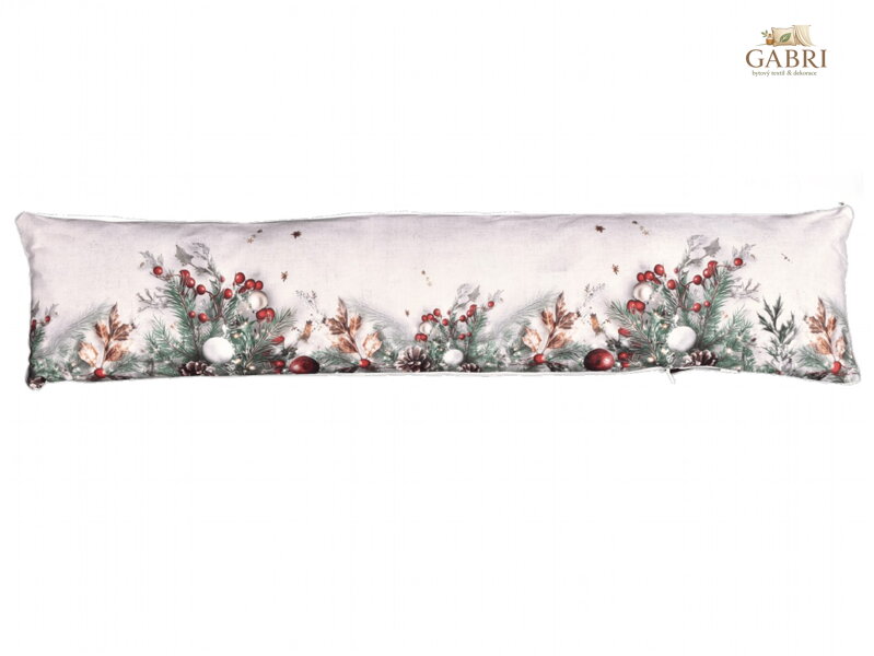 Vánoční svítící dekorace okenní polštář Cesmína CYH6024GC 20x85 cm