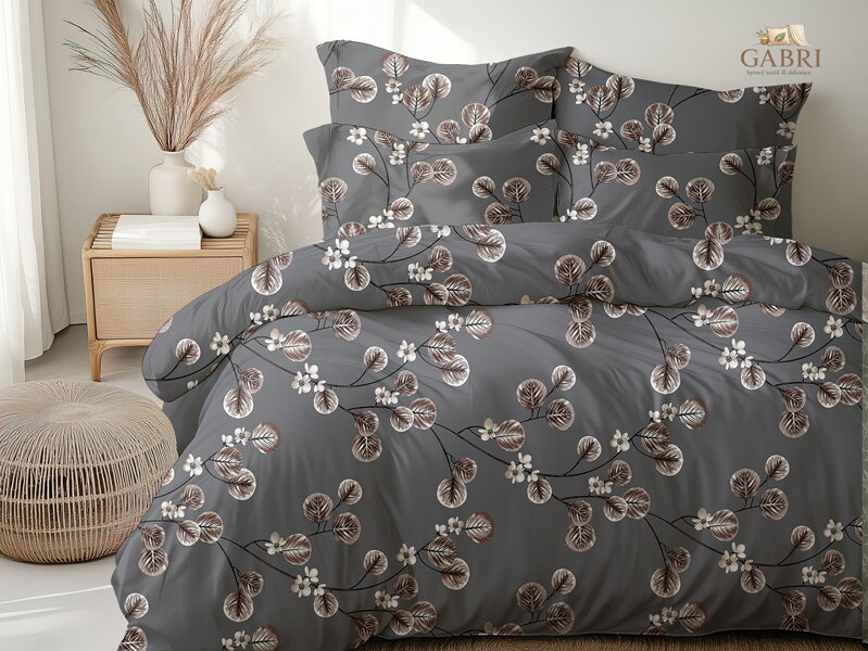 Ložní povlečení flanelové Stanex Koja hnědá (LS448), 140 x 200 + 90 x 70, Knoflíkové