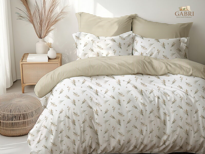 Ložní povlečení krepové Stanex Daisy (LS431), 140 x 220 + 90 x 70, Knoflíkové
